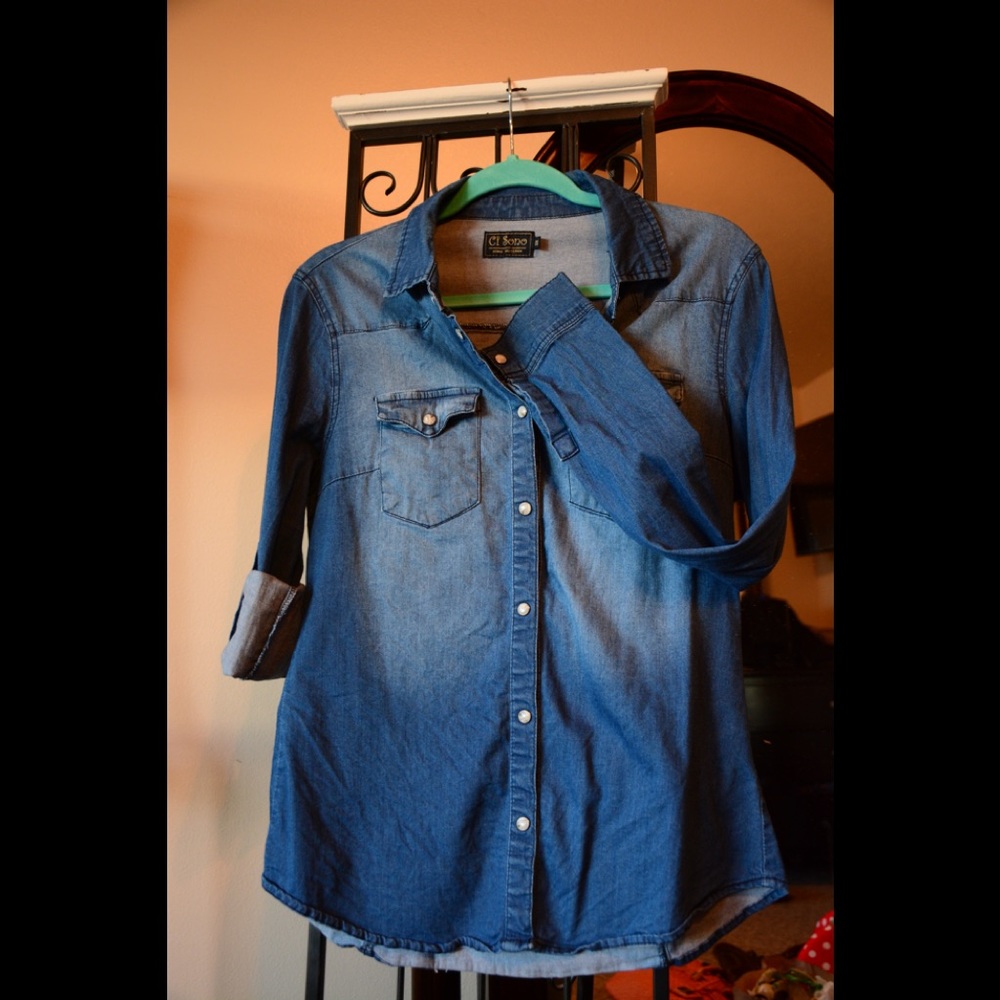 Denim button down shirt